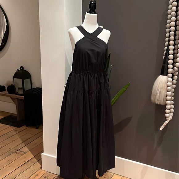 Madewell Black Halter Tiered MIDI Sundress Size 4 - Picture 2 of 10